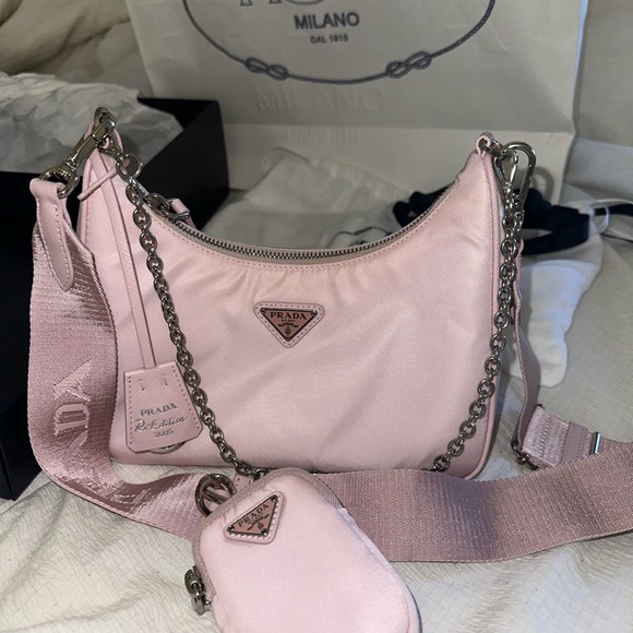 Prada Re-Edition 2005 Re-Nylon Bag Alabaster Pink - Picture 8 of 11